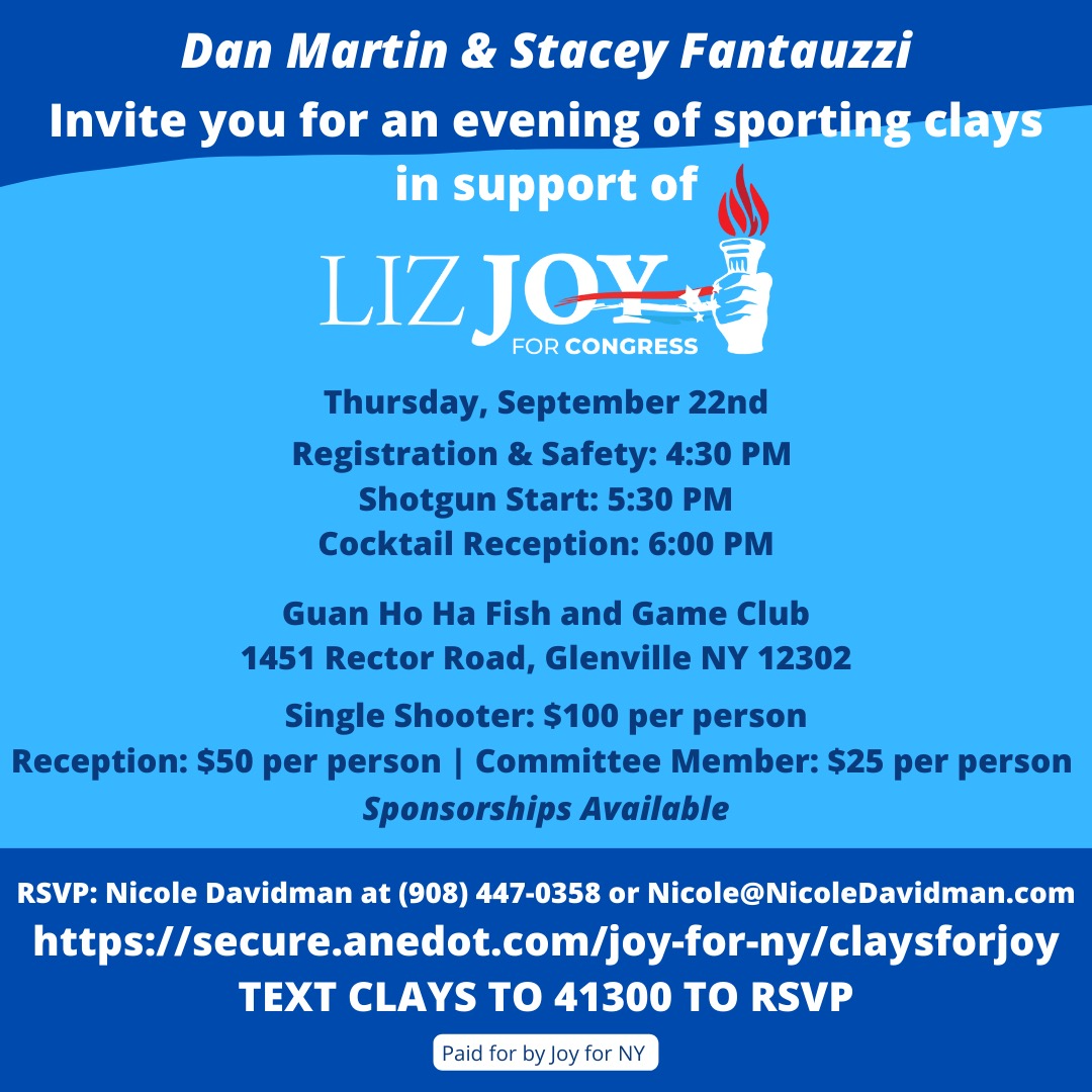 Dan Martin & Stacey Fantauzzi invite you for an evening of sporting clays in support of Liz Joy